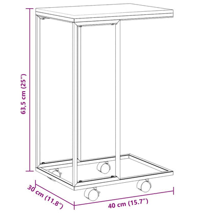 Side Table | Black | Engineered wood, iron | Small |  Portable