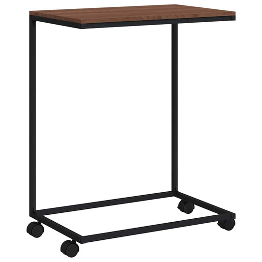 Side Table | Black and Brown | Engineered wood and iron