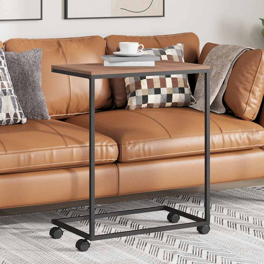 Side Table | Black and Brown | Engineered wood and iron