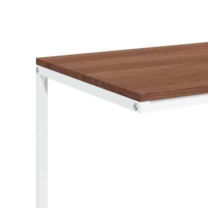Side Table with Wheels White 55x35x70 cm Engineered Wood