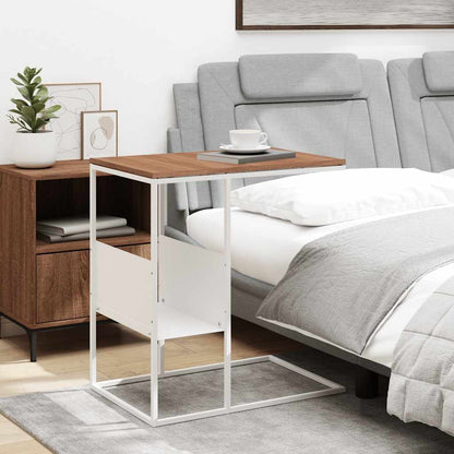 Side Table white 55x36x59.5 cm Engineered Wood
