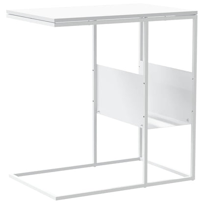 Side Table White 55x36x59.5 cm Engineered Wood