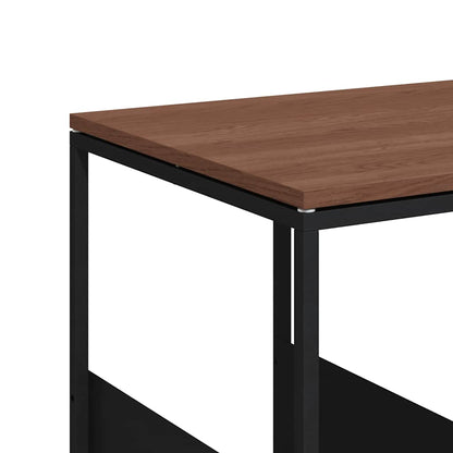 Side Table with Wheels Black 55x36x63.5 cm Engineered Wood