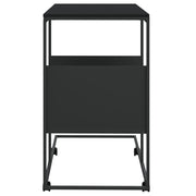 Side Table with Wheels Black 55x36x63.5 cm Engineered Wood