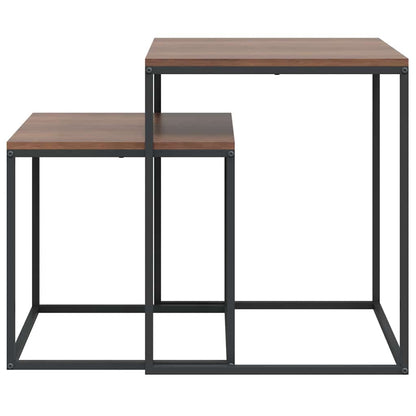 Coffee Table Set 2 pcs Engineered Wood and Metal