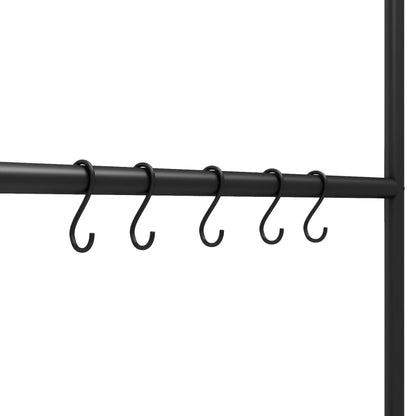 Towel Rack Black Iron Hooks Towel Rack Rectangular Modern