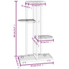4-Floor Flower Stand with Wheels 17.3"x9.1"x31.5" Black Iron