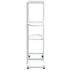 4-Floor Flower Stand with Wheels 17.3"x9.1"x31.5" White Iron