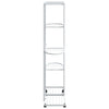 5-Floor Flower Stand with Wheels 17.3"x9.1"x39.4" White Iron