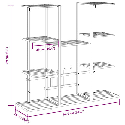 Flower Stand 37.2"x9.8"x35" White Iron