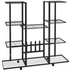 Flower Stand with Wheels 37.2"x9.6"x36" Black Iron