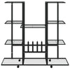Flower Stand with Wheels 37.2"x9.6"x36" Black Iron