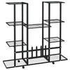 Flower Stand with Wheels 37.2"x9.6"x36" Black Iron