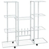 Flower Stand with Wheels 37.2"x9.6"x36" White Iron
