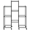 Flower Stand with Wheels 83x25x103.5 cm Black Iron