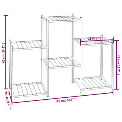Flower Stand 32.7"x9.8"x23.6" Black Iron