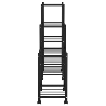 Flower Stand with Wheels 83x25x83.5 cm Black Iron