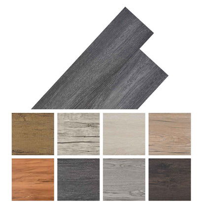 Flooring Planks 18 pcs Black and White 2.51 m² PVC
