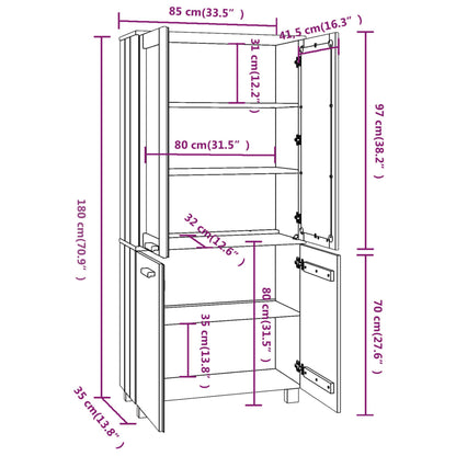 Highboard HAMAR Solid Wood Pine White