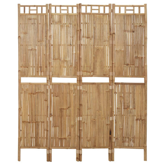 4-Panel Room Divider Bamboo 63"x70.9