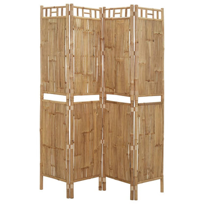 4-Panel Room Divider Bamboo 160x180 cm