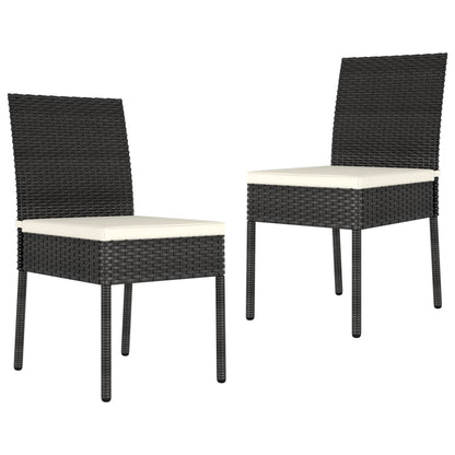 Outdoor Dining Set | Black,Cream | Poly rattan | 3 Piece Set | Durable