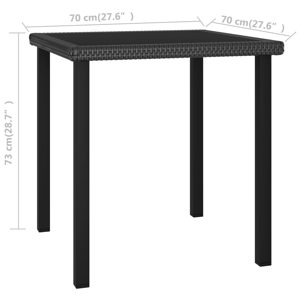 Outdoor Dining Set | Black | Poly rattan | Medium |  Durable