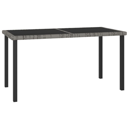 Outdoor Dining Set | Grey | Poly rattan, powder-coated steel, glass