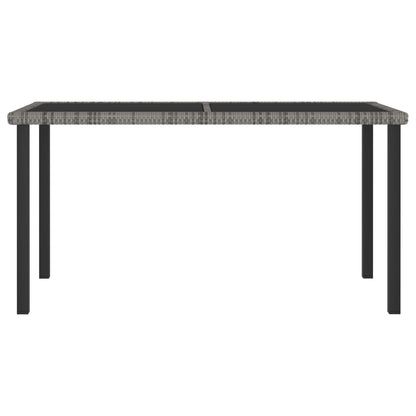 Outdoor Dining Set | Grey | Poly rattan, powder-coated steel, glass