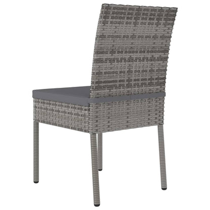 Outdoor Dining Set | Grey | Poly rattan, powder-coated steel, glass