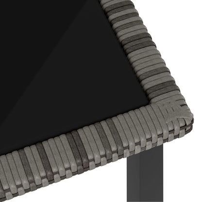 Outdoor Dining Set | Grey and black | Poly rattan | Large