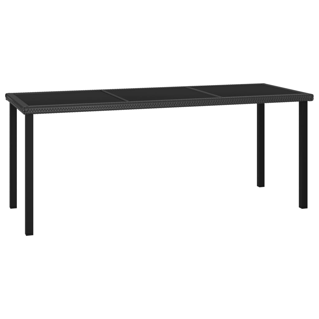 Outdoor Dining Set | Black | Poly rattan | 9 Piece Set | Durable