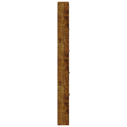 Shoe Cabinet Smoked Oak 59x17x169 cm Engineered Wood