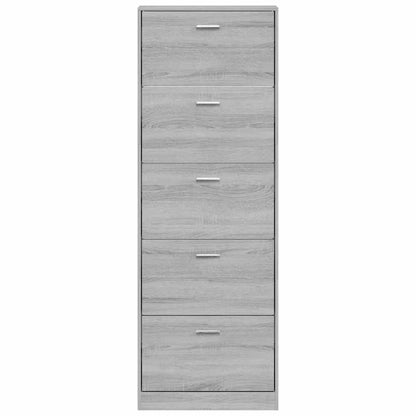 Shoe Cabinet Grey Sonoma 59x17x169 cm Engineered Wood