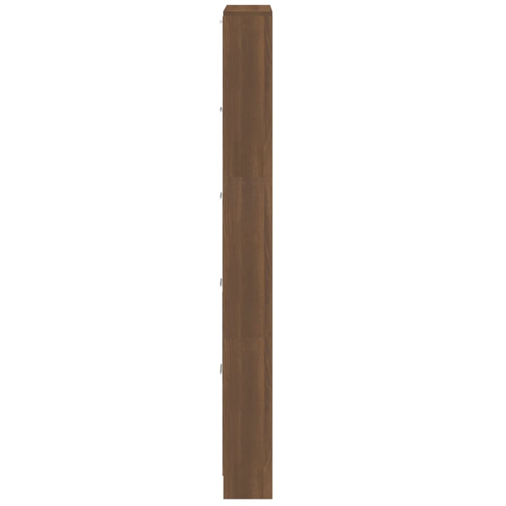 Shoe Cabinet Brown Oak 59x17x169 cm Engineered Wood