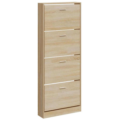 Shoe Cabinet Oak 59x17x150 cm Engineered Wood