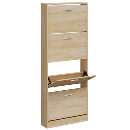 Shoe Cabinet Oak 59x17x150 cm Engineered Wood