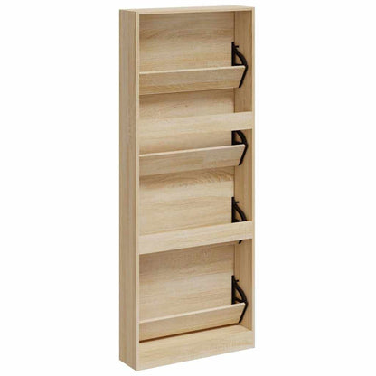 Shoe Cabinet Oak 59x17x150 cm Engineered Wood