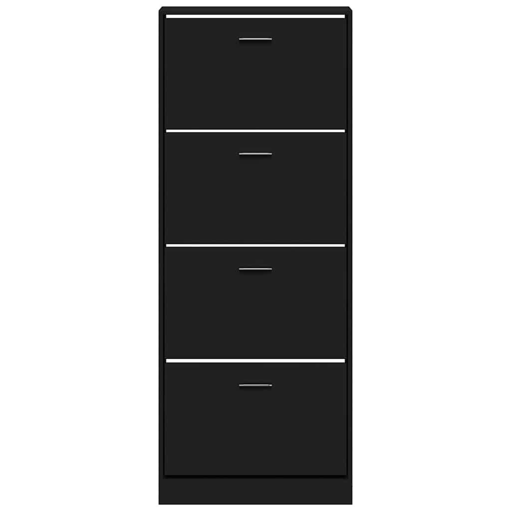 Shoe Cabinet Black 59x17x150 cm Engineered Wood