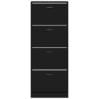 Shoe Cabinet Black 59x17x150 cm Engineered Wood