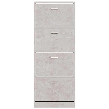 Shoe Cabinet Concrete Grey 59x17x150 cm Engineered Wood