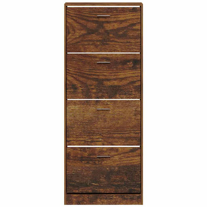 Shoe Cabinet Smoked Oak 59x17x150 cm Engineered Wood