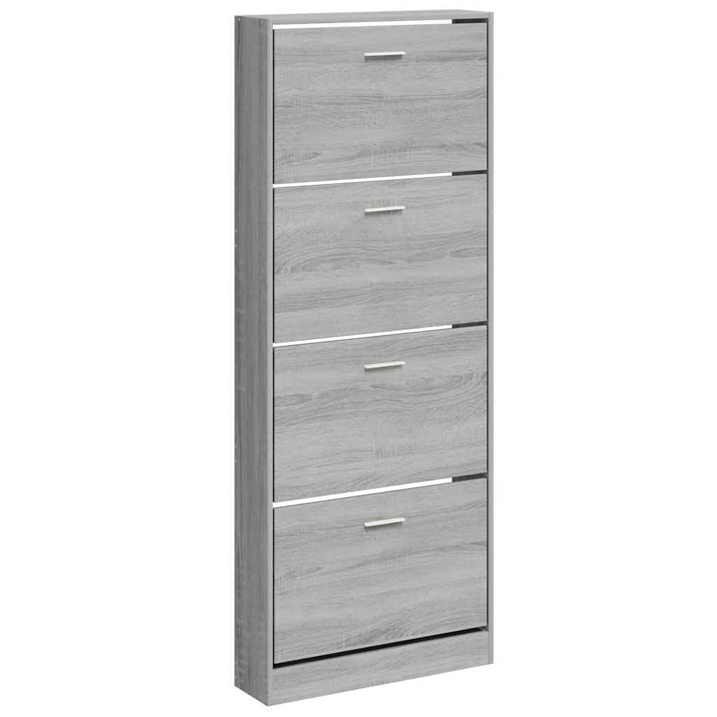 Shoe Cabinet Grey Sonoma 59x17x150 cm Engineered Wood