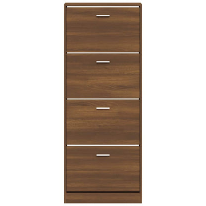 Shoe Cabinet Brown Oak 59x17x150 cm Engineered Wood