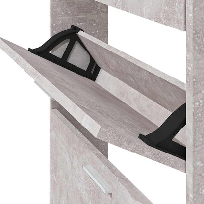 Shoe Cabinet Concrete Grey 59x17x108 cm Engineered Wood