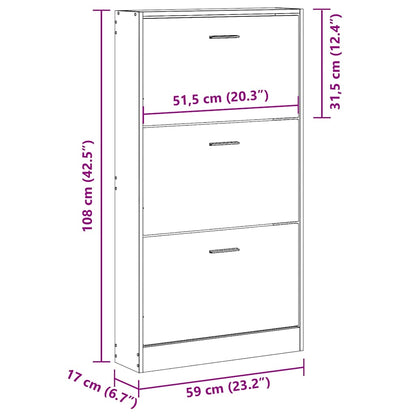 Shoe Cabinet Concrete Grey 59x17x108 cm Engineered Wood