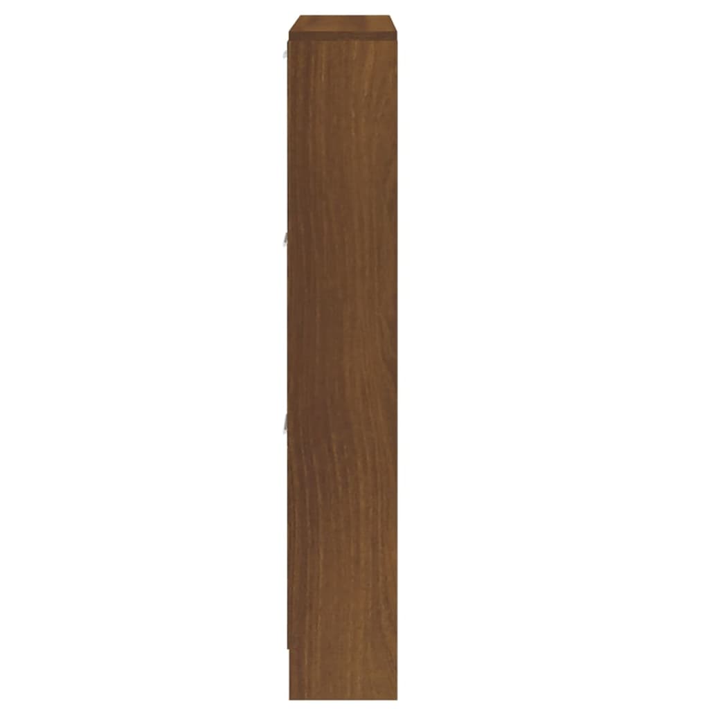 Shoe Cabinet Brown Oak 59x17x108 cm Engineered Wood