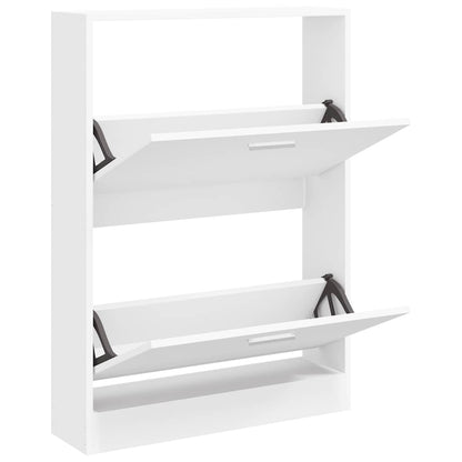 Shoe Cabinet White 59x17x81 cm Engineered Wood