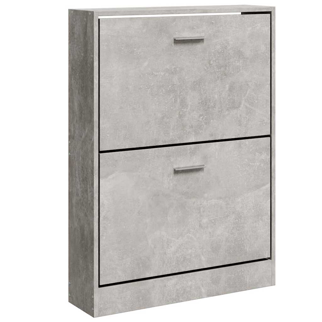 Shoe Cabinet Concrete Grey 59x17x81 cm Engineered Wood