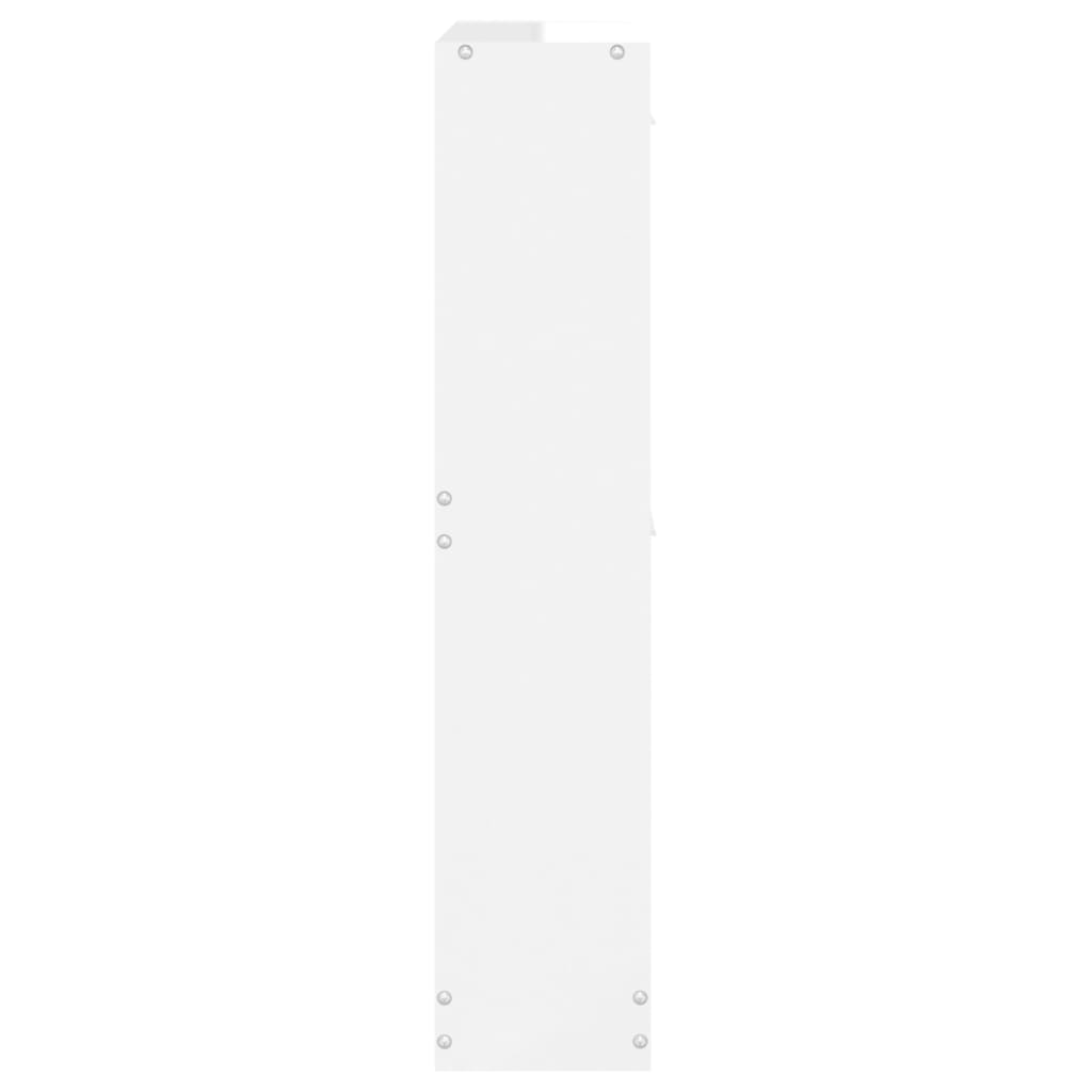 Shoe Cabinet High Gloss White 59x17x81 cm Engineered Wood